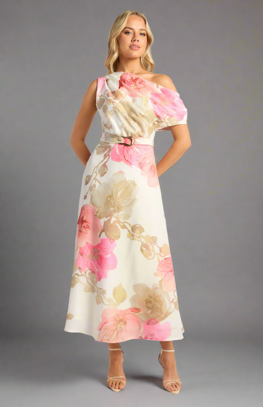 Linen Floral Print Dress