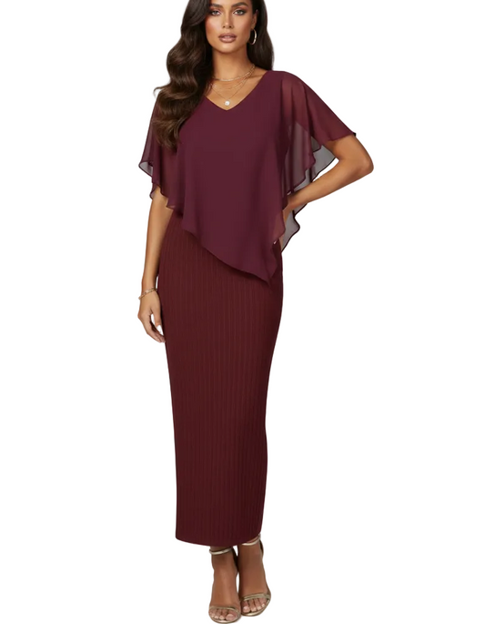 224267 Wine Over Lay Gown