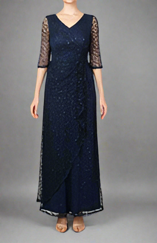 224436 Navy Lace Gown