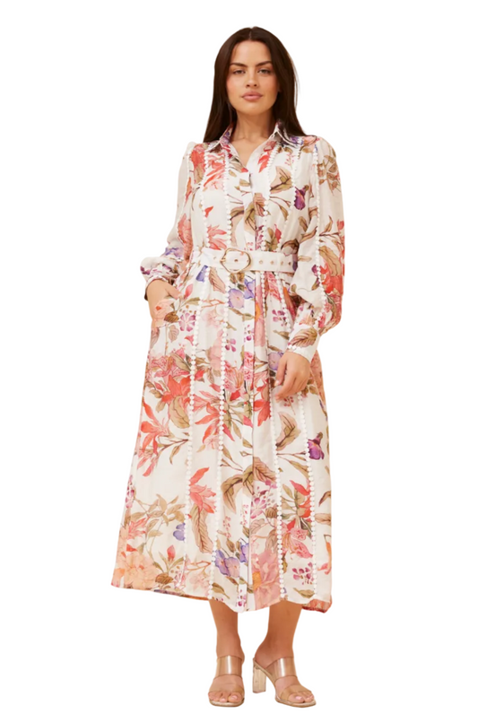 D524953 Long Sleeve Floral Dress