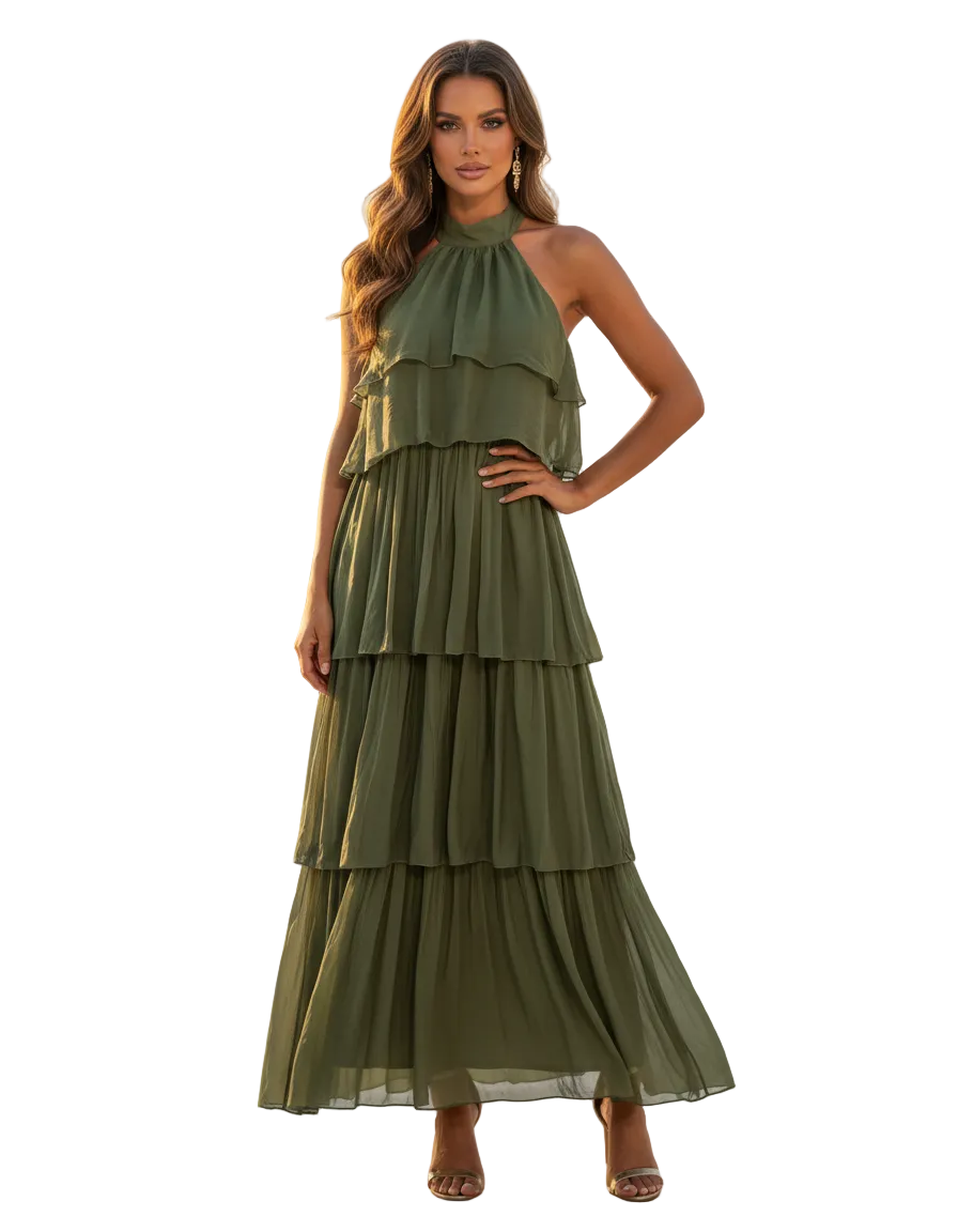 Halter Silk Dress