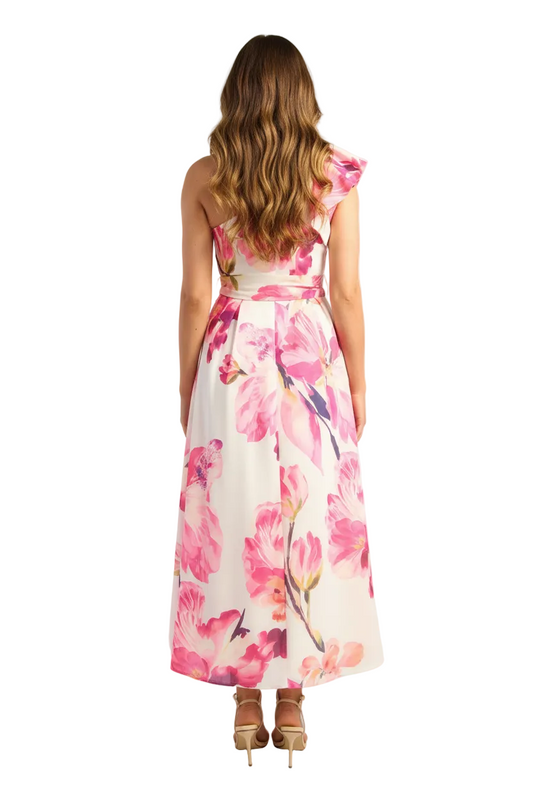 SDR1805A One Shoulder Ruffle Dress