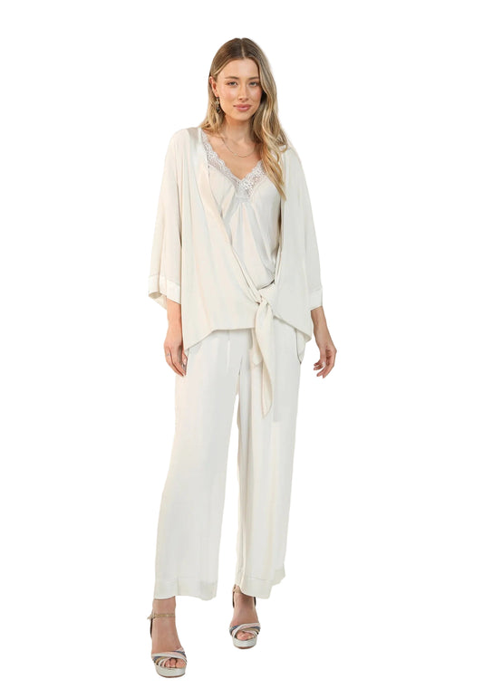 Satin Trim Kimono
