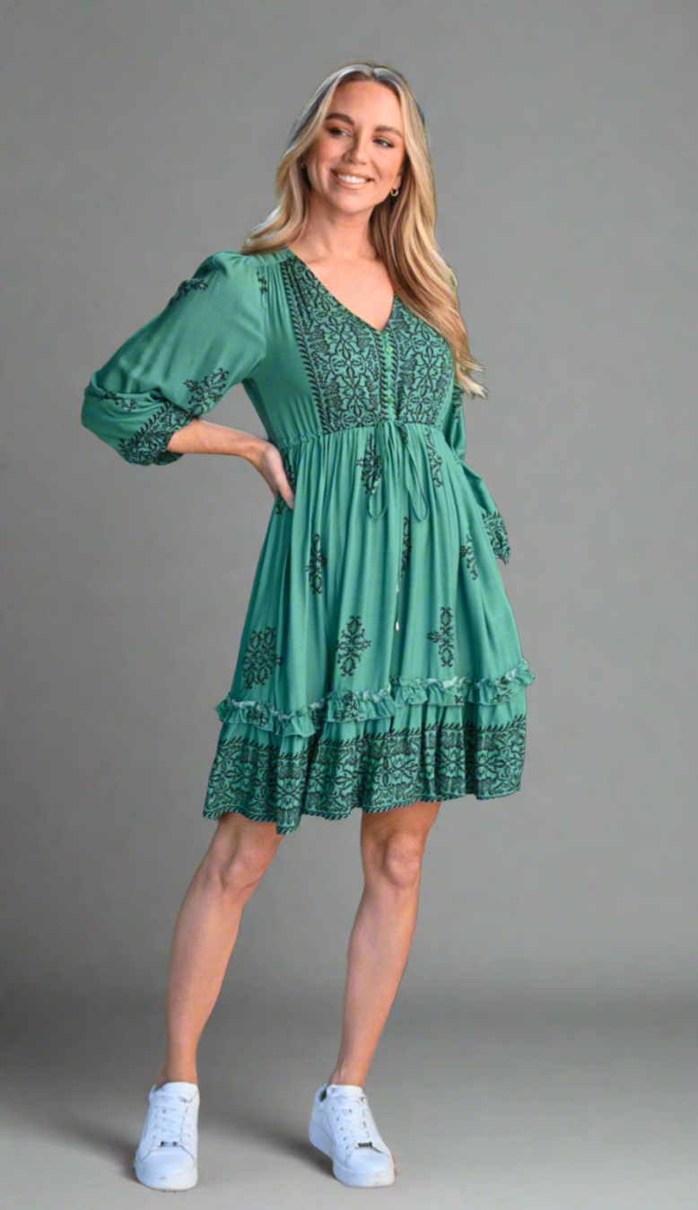 Long Sleeve Green Dress