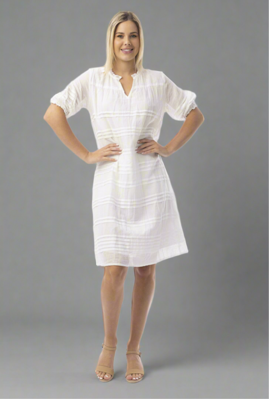 White Cotton Gauze Dress