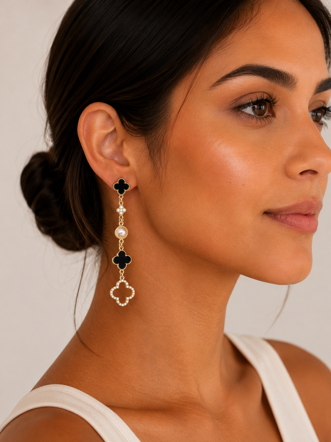 Midnight Clover Earrings