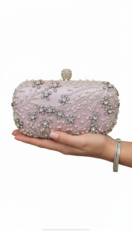 031280 Pink Detailed Clutch