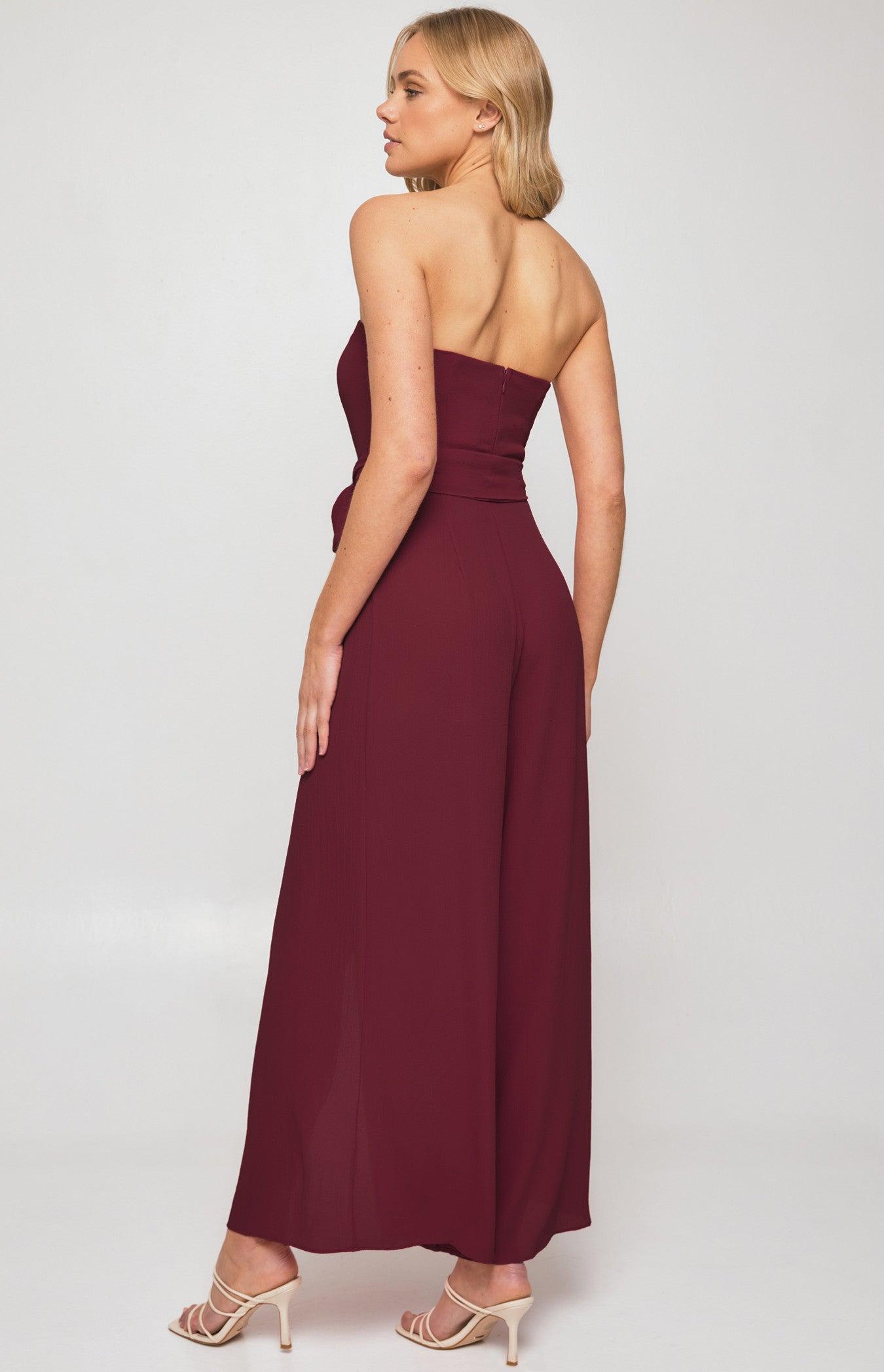 Strapless Spilt Leg Jumpsuit