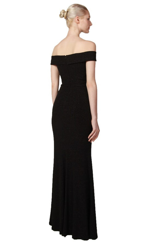 224290 Black Off The Shoulder Gown