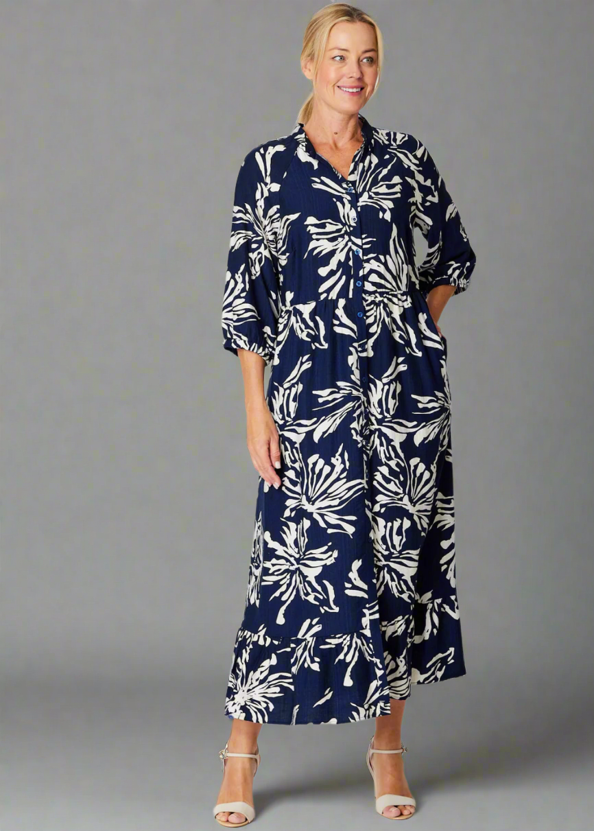 Florence Patch Dress Navy