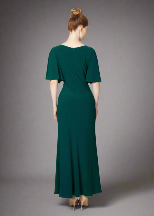 224437 Green Ruffle Gown