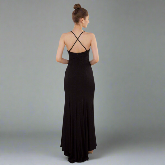 222471 Black Glitter Gown