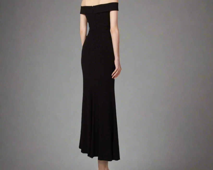 224290 Black Off The Shoulder Gown