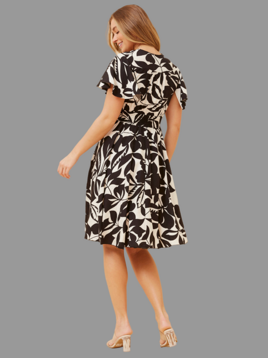 Leaf Print Short Dress