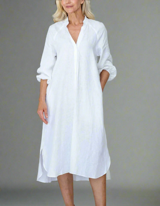 White Linen Maxi Dress