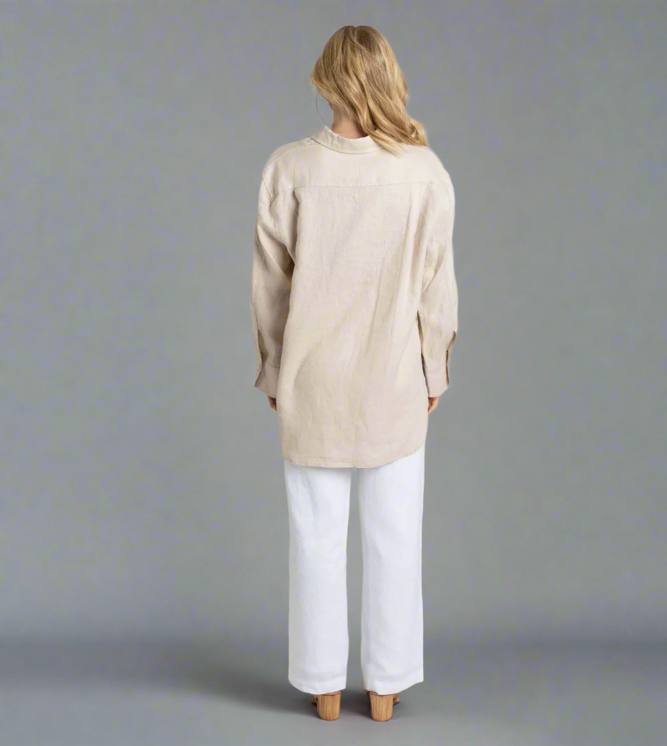 Natural Linen Long Sleeve Shirt