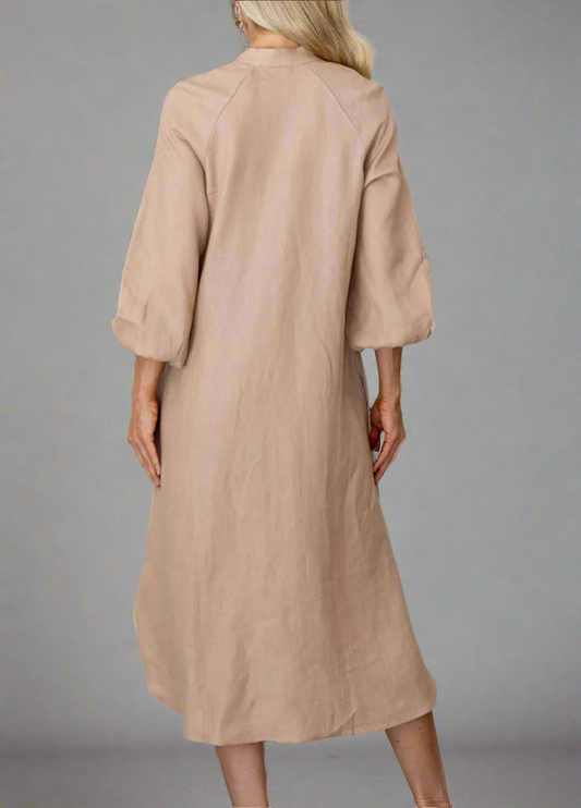 Nude Blush Linen Maxi