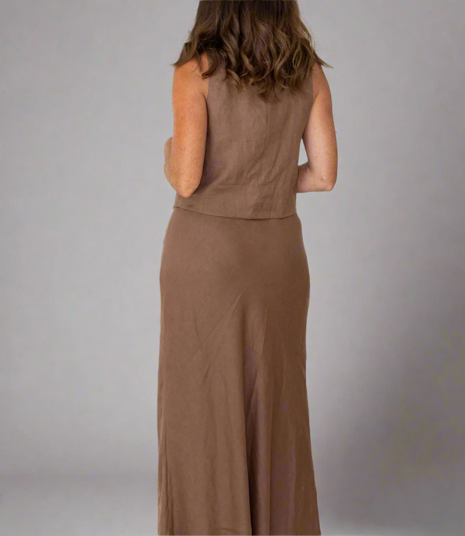 Mocha Linen Vest