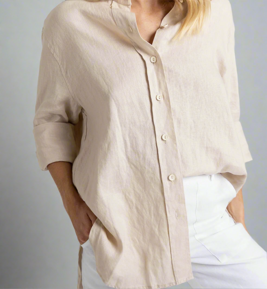 Natural Linen Long Sleeve Shirt