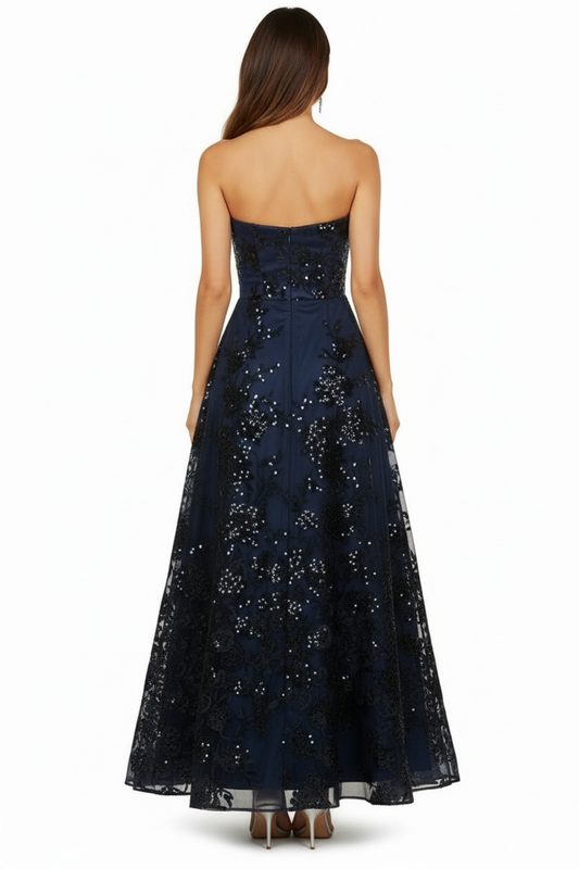 223370 Navy Sequin Gown