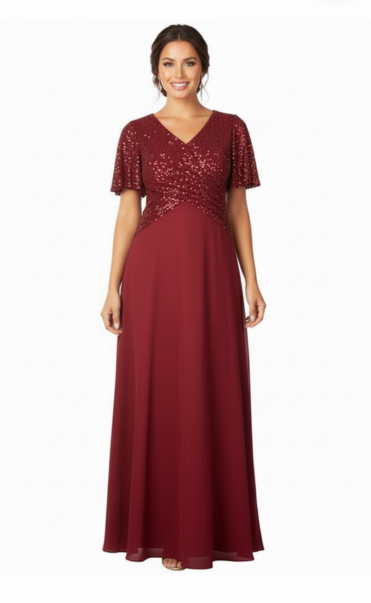 225451 Sequin Bodice Gown