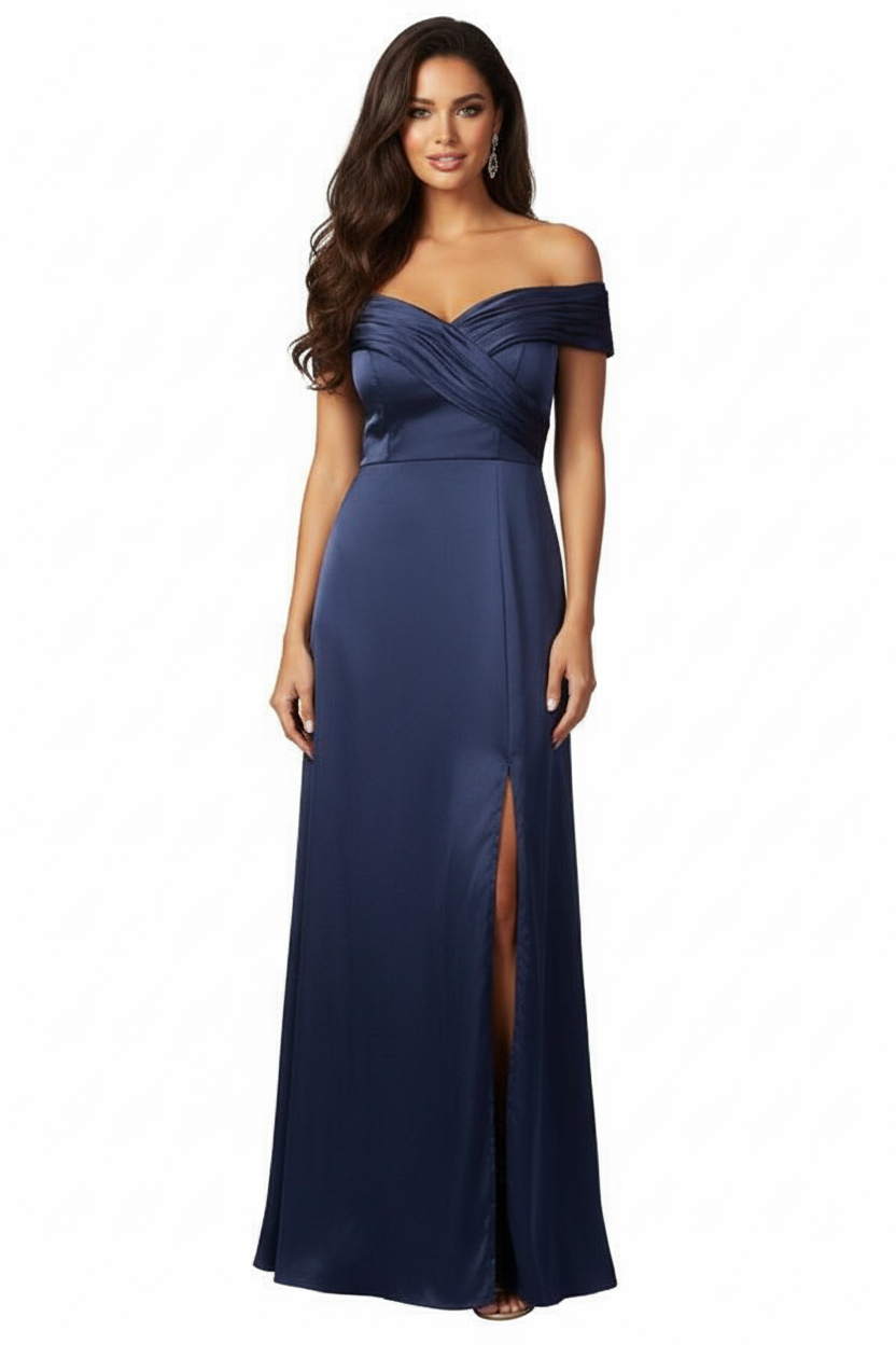 224431 Satin NAVY Gown