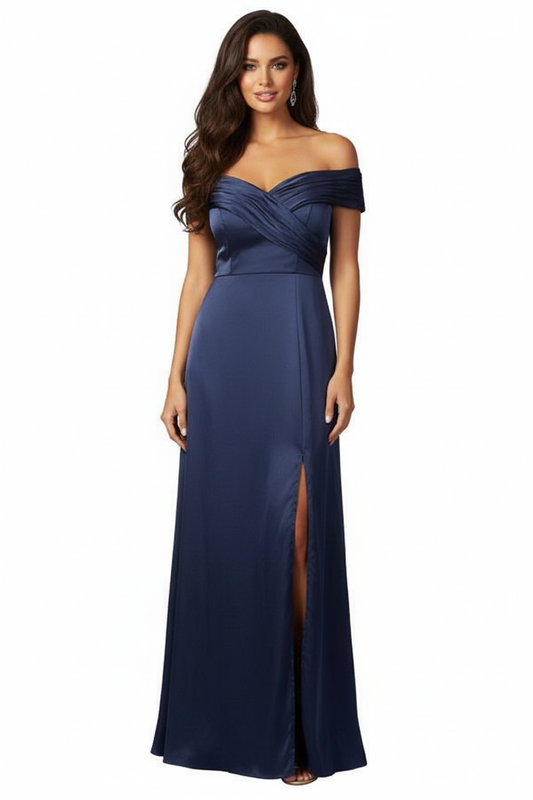 224431 Satin NAVY Gown