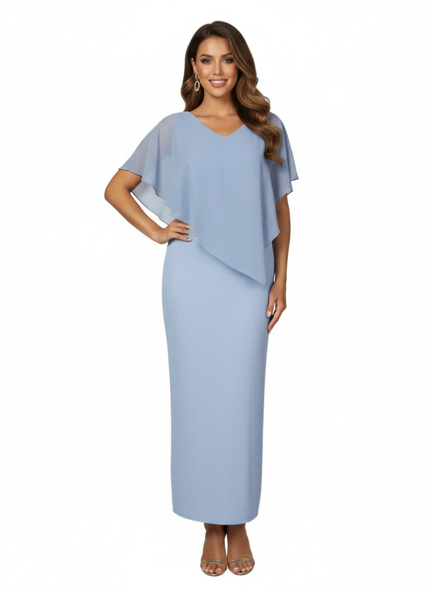224267 Over Lay Gown Blue