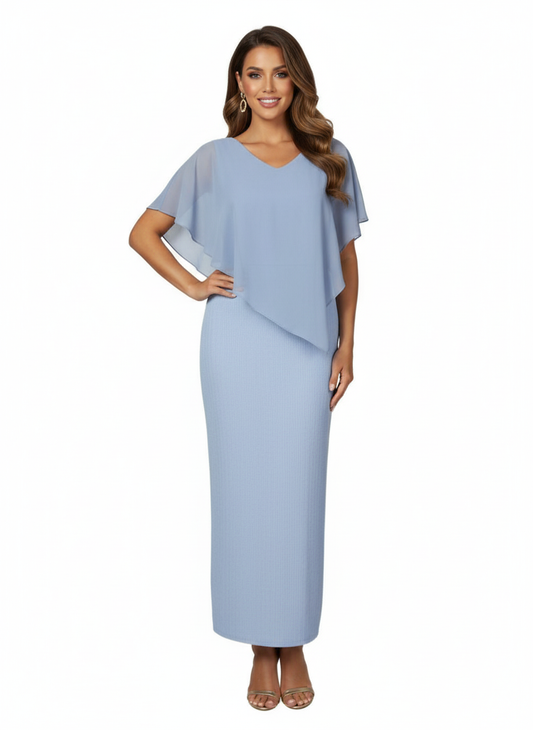 224267 Over Lay Gown Blue