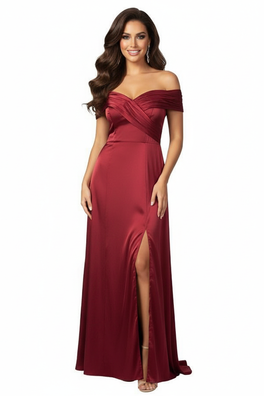 224431 Satin WINE Gown