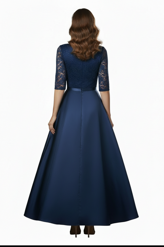 225437 Waist Bow Gown