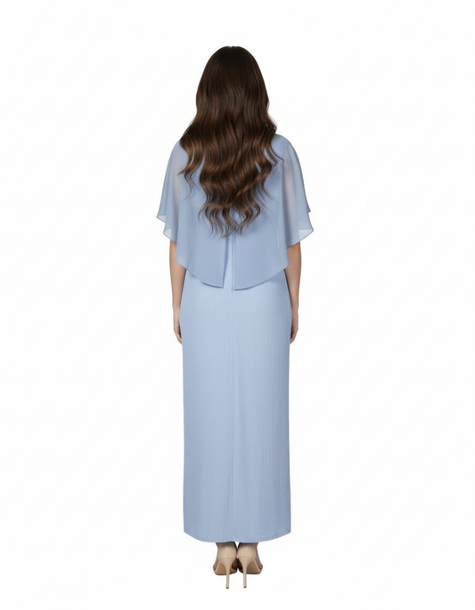 224267 Over Lay Gown Blue