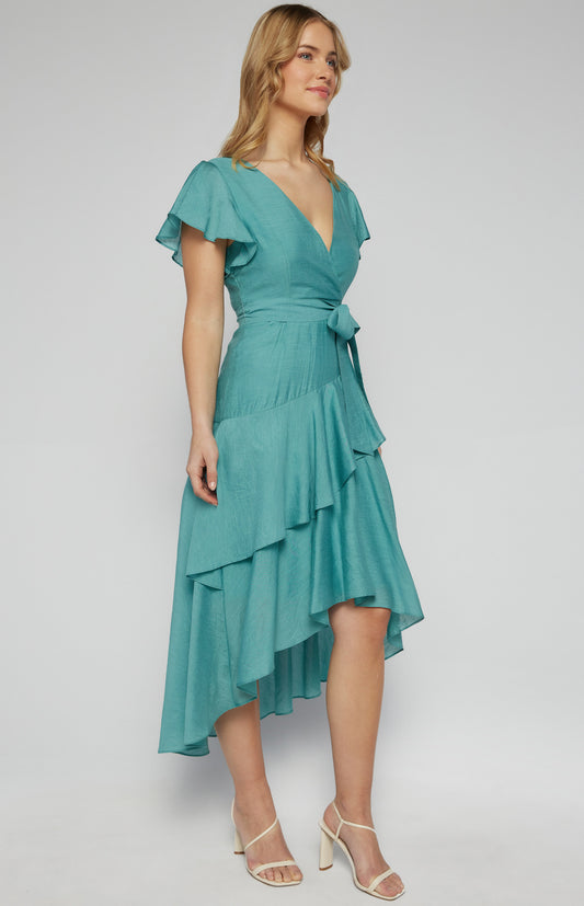 Waterfall Frill Hem Dress