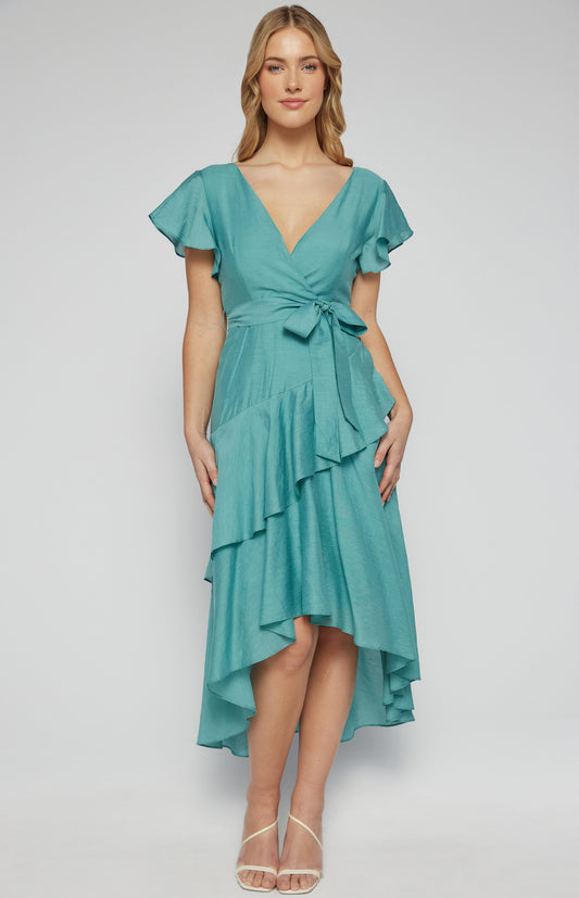 Waterfall Frill Hem Dress