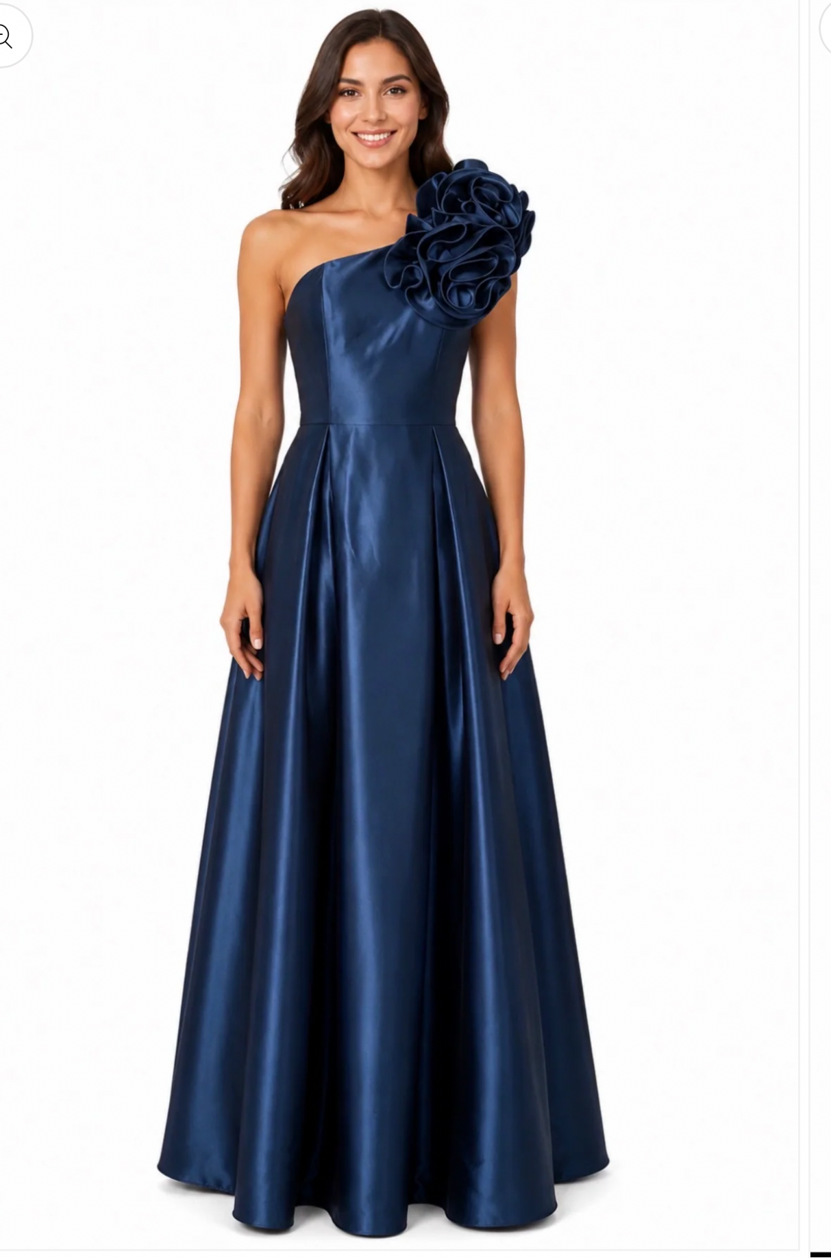 225469 One Shoulder Satin Gown