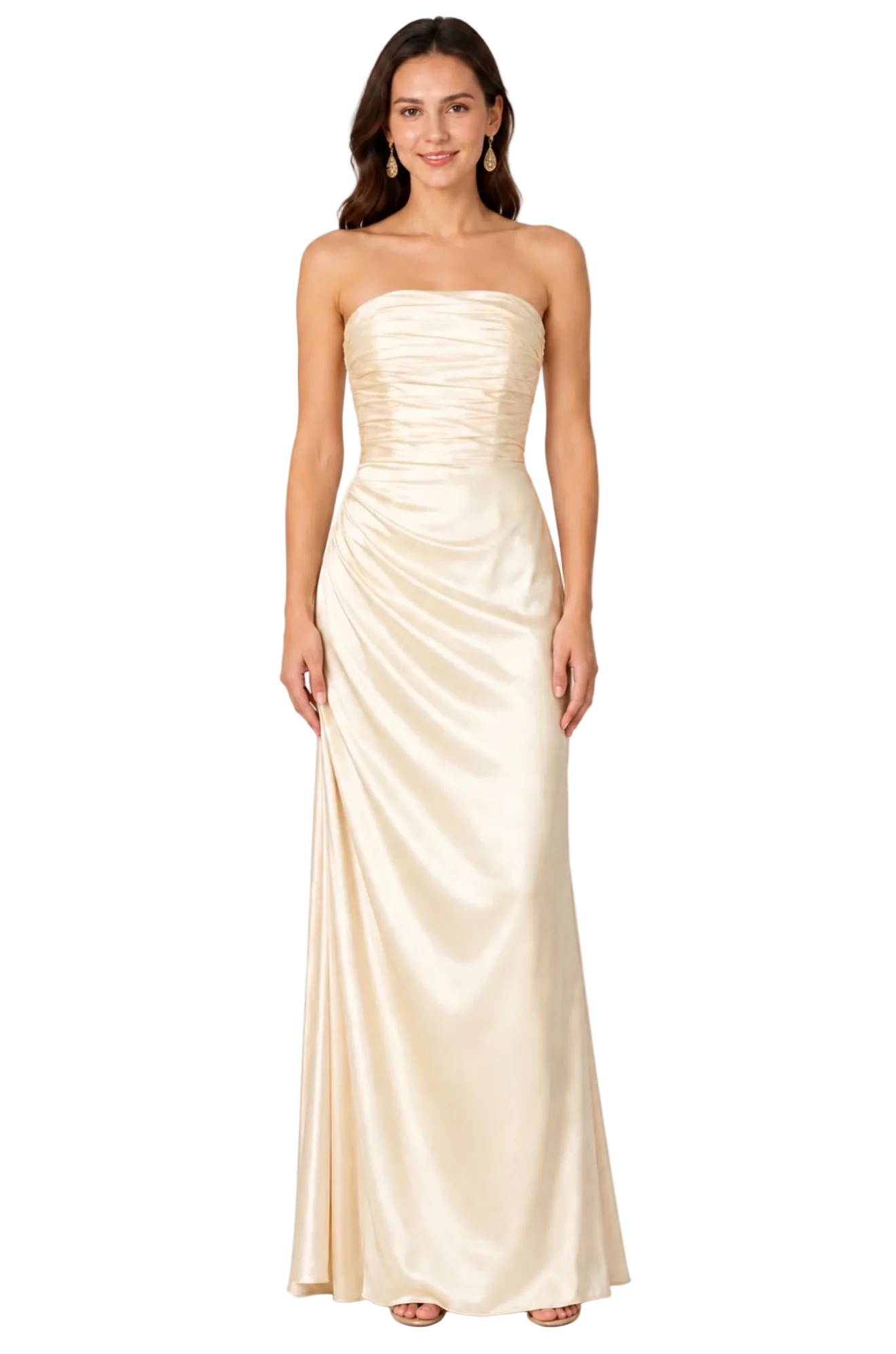 224459 Yellow Satin Gown