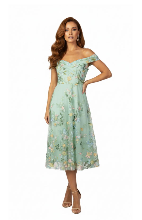 225485 Mint A-line Dress