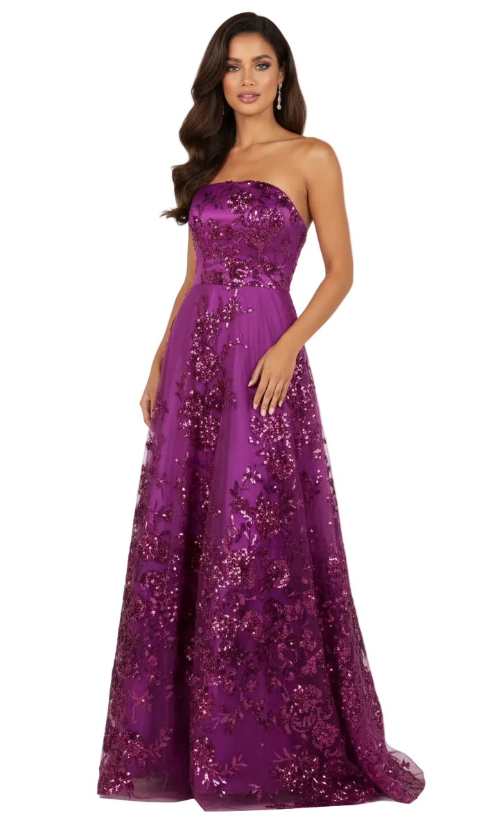 223370 Pink Sequin Gown