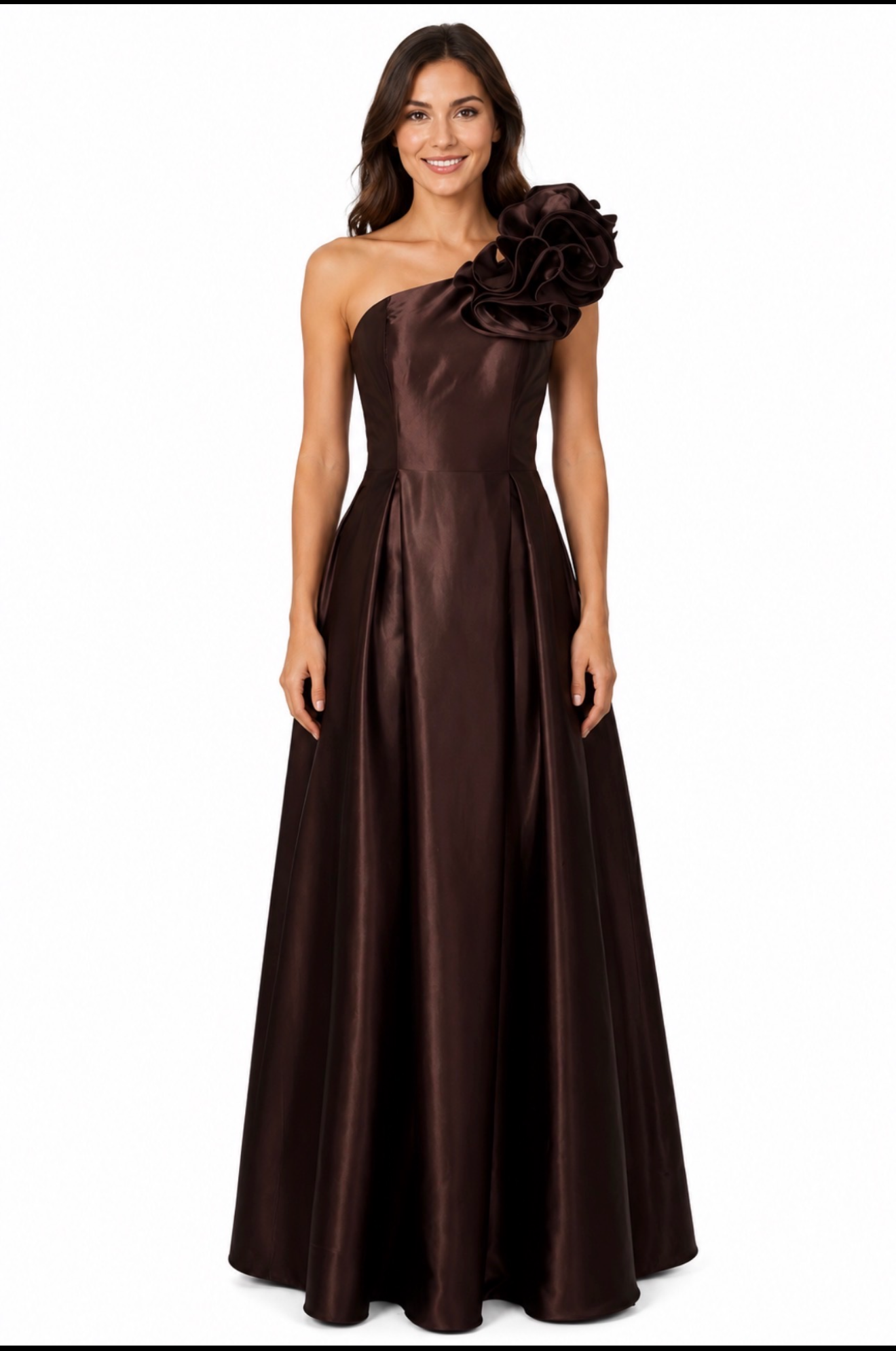225469 Satin One Shoulder Gown