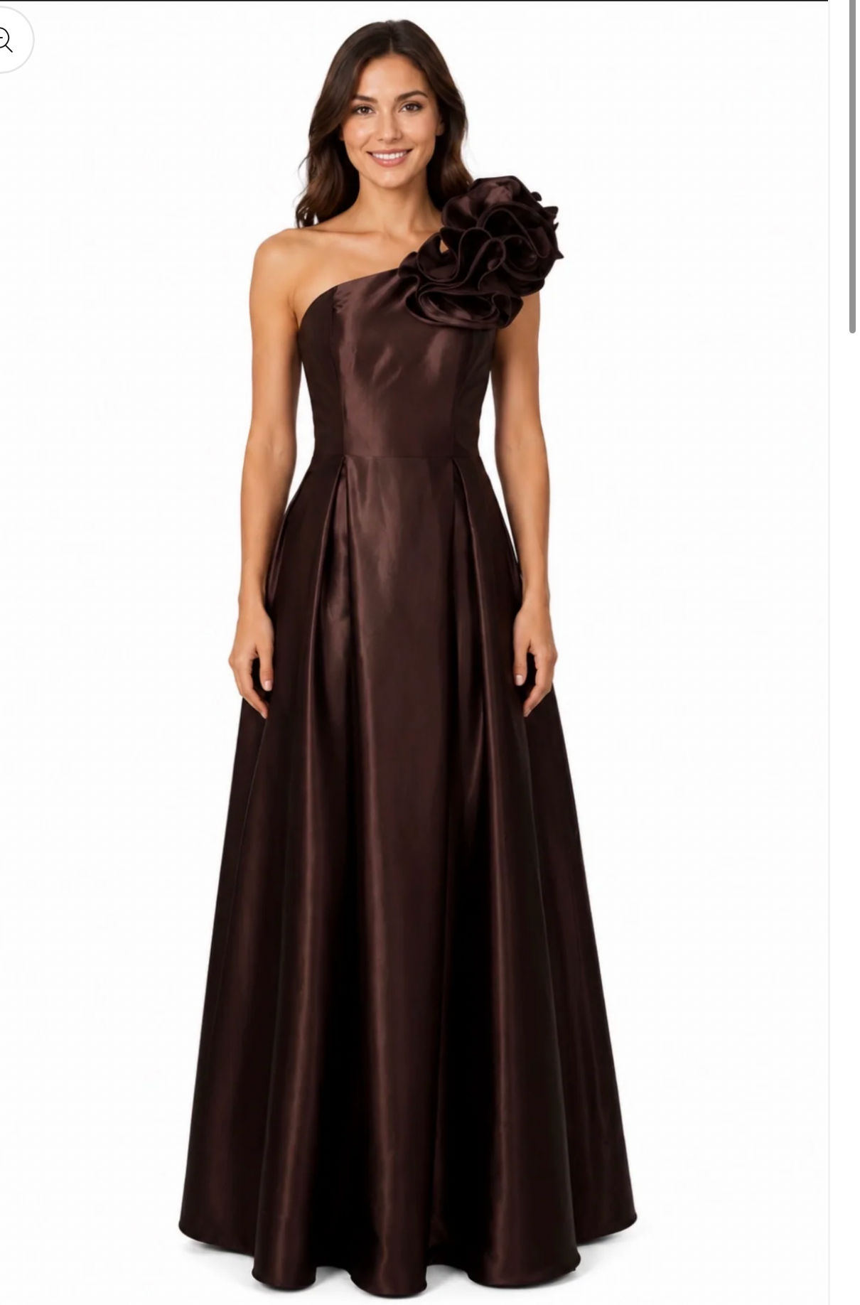 225469 One Shoulder Satin Gown