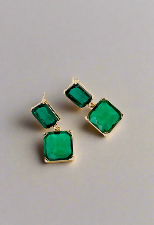 Green Gem Earrings