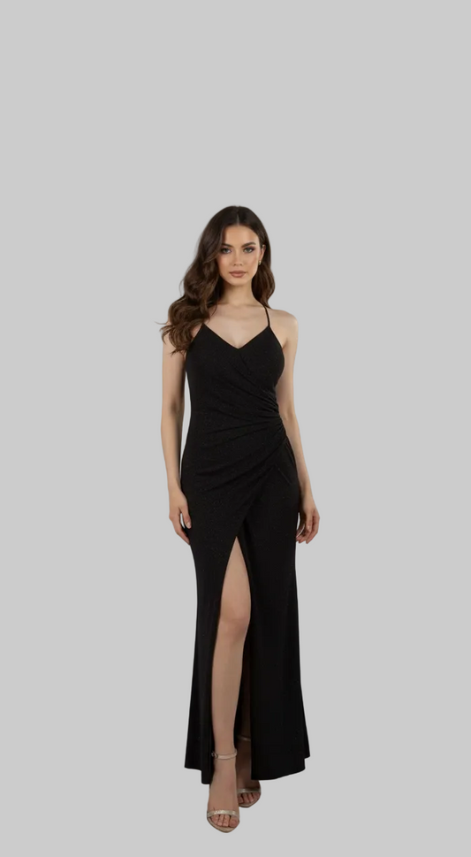 222471 Black Glitter Gown
