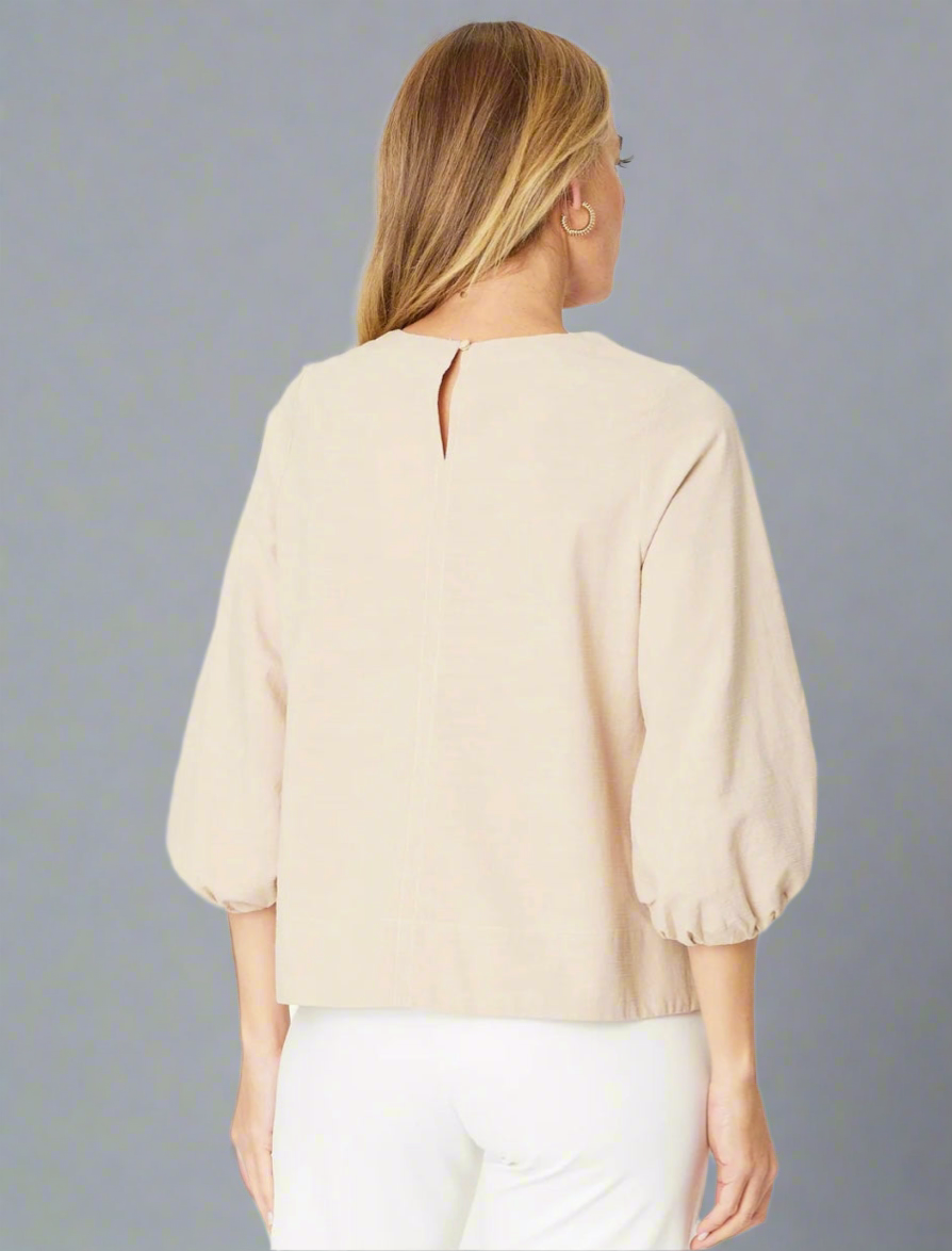 Beige Ballon Sleeve TOp