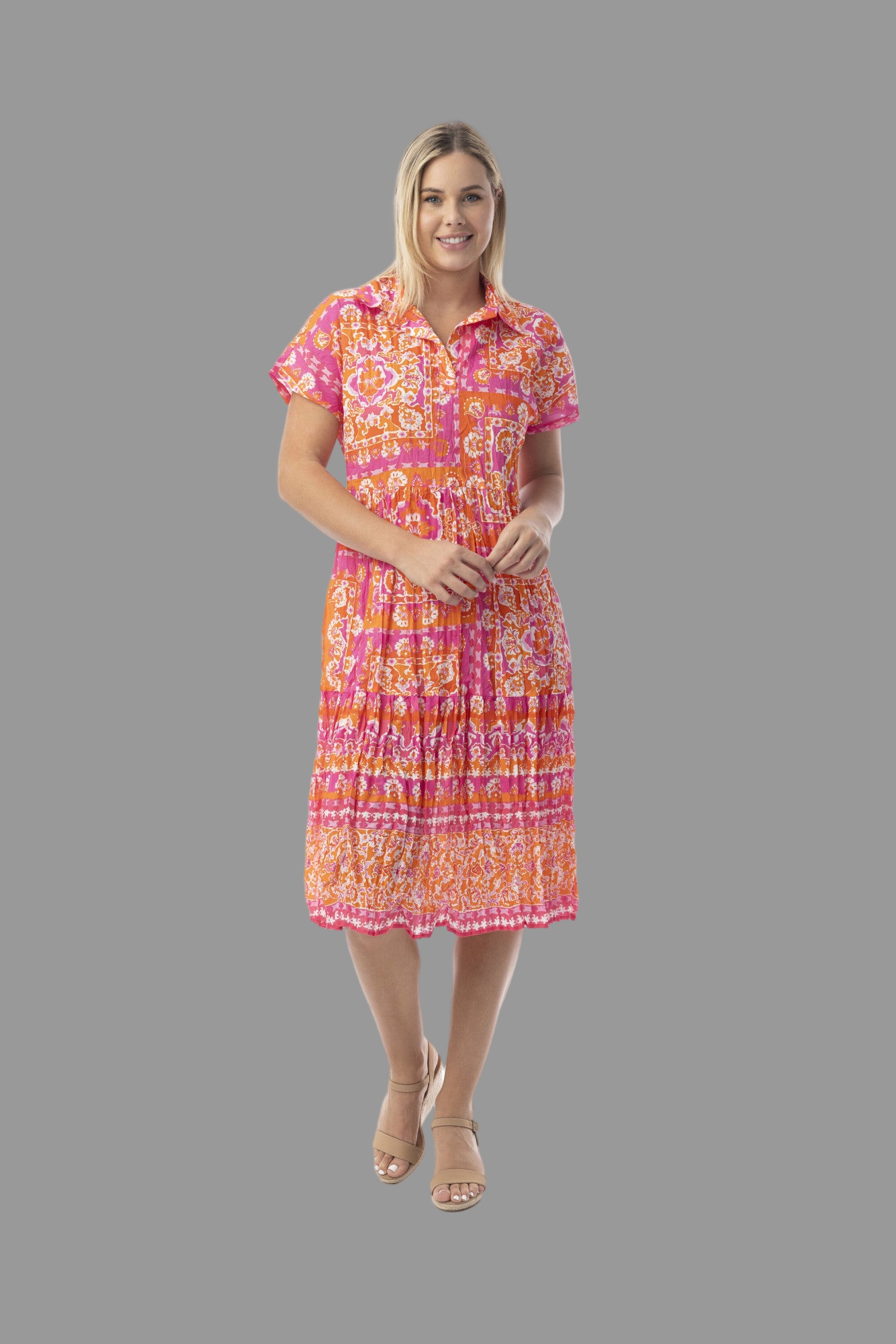 10074 Montevideo Pink Collar Dress