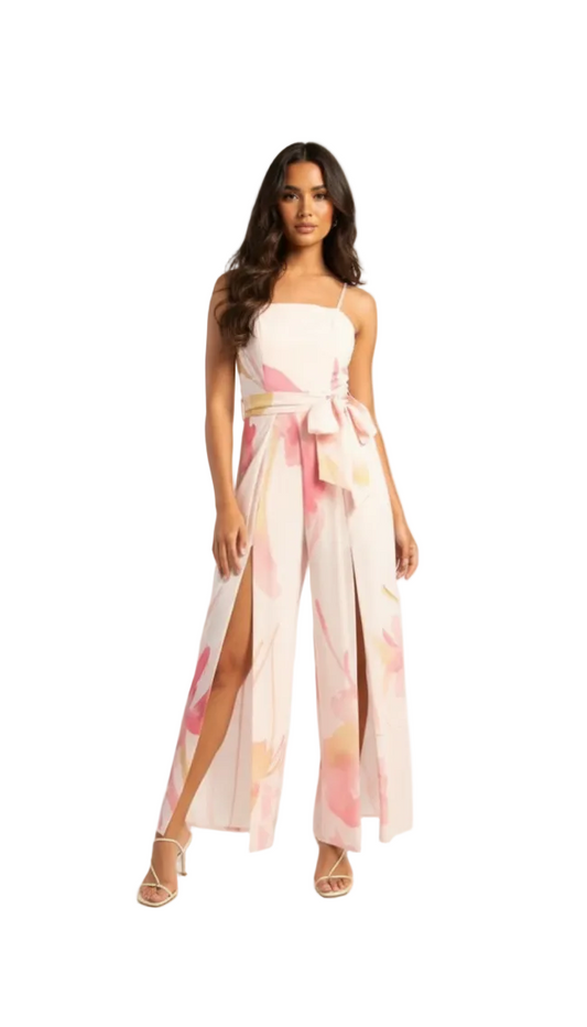 Pink Floral Pantsuit