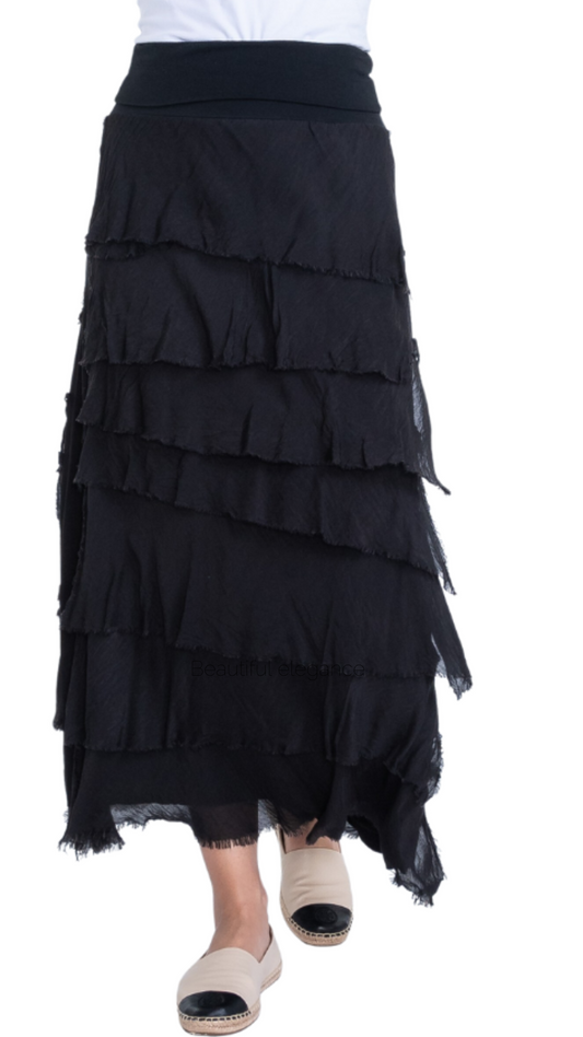 Raw Edge silk skirt