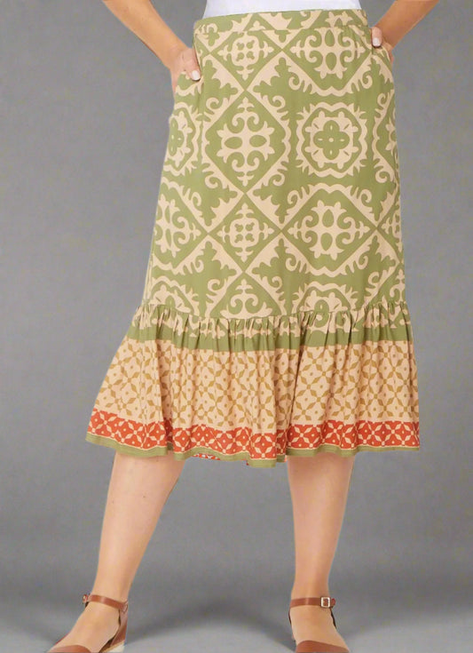 Border Print Skirt
