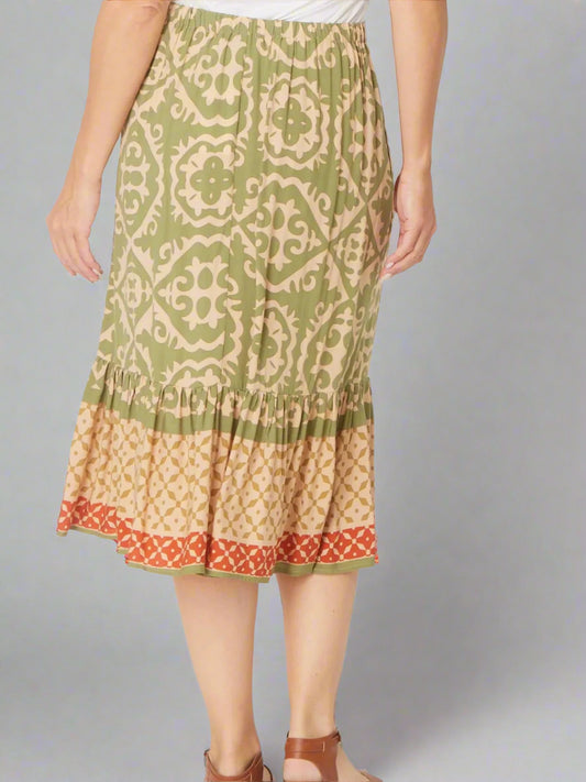 Border Print Skirt