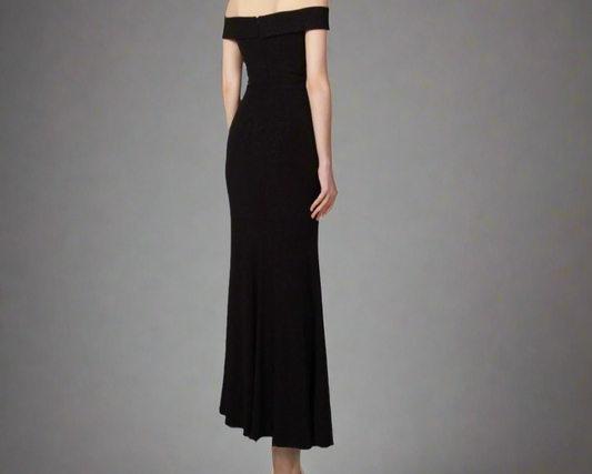 224290 Black Off The Shoulder Gown