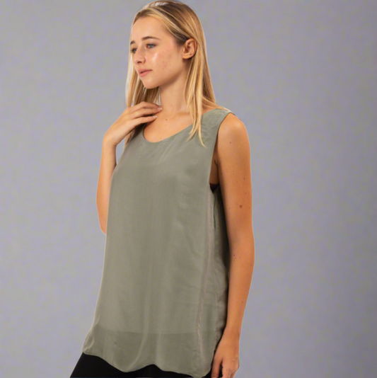 6274 Khaki Silk Singlet